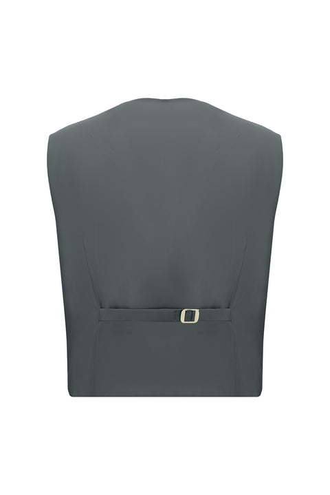 Dark Gray 7 Drop Slim Fit Narrow Cut Suit with Vest