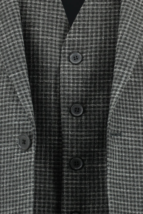 Dark Gray 7 Drop Slim Fit Narrow Cut Suit with Vest