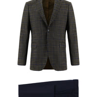 Dark Mink 6 Drop Regular Fit Standard Cut Plaid Suit