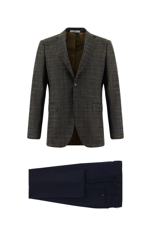 Dark Mink 6 Drop Regular Fit Standard Cut Plaid Suit