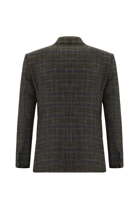 Dark Mink 6 Drop Regular Fit Standard Cut Plaid Suit