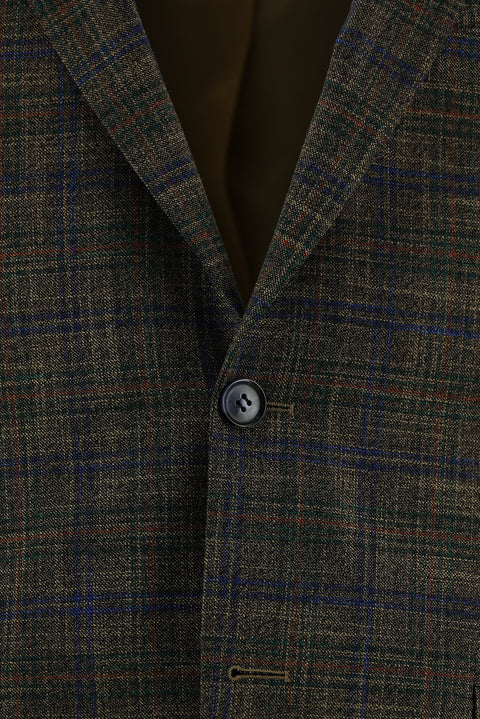Dark Mink 6 Drop Regular Fit Standard Cut Plaid Suit