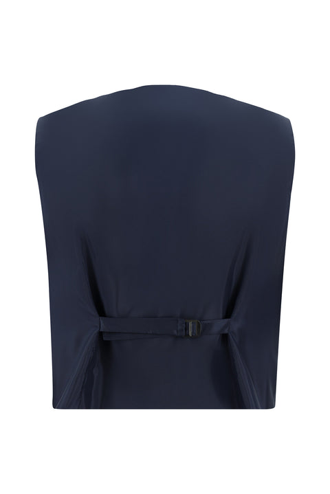 Dark Navy 7 Drop Slim Fit Plaid Vest and Suit