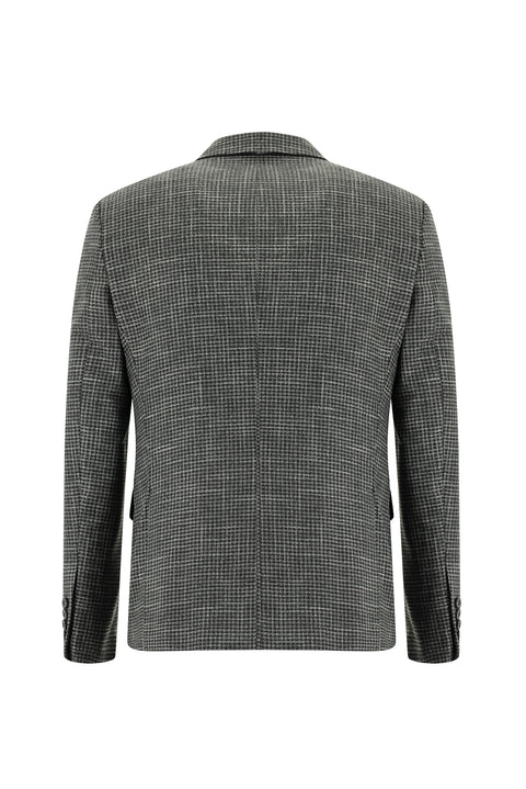 Dark Gray 7 Drop Slim Fit Plaid Vest Set