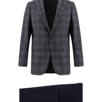 Medium Gray 6 Drop Regular Fit Standard Cut Plaid Suit