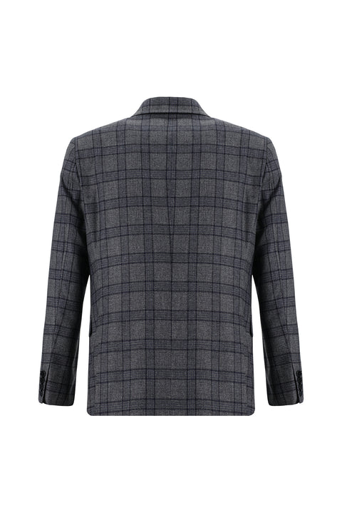 Medium Gray 6 Drop Regular Fit Standard Cut Plaid Suit