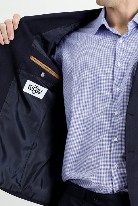 Dark Navy 7 Drop Slim Fit Narrow Cut Wool Suit