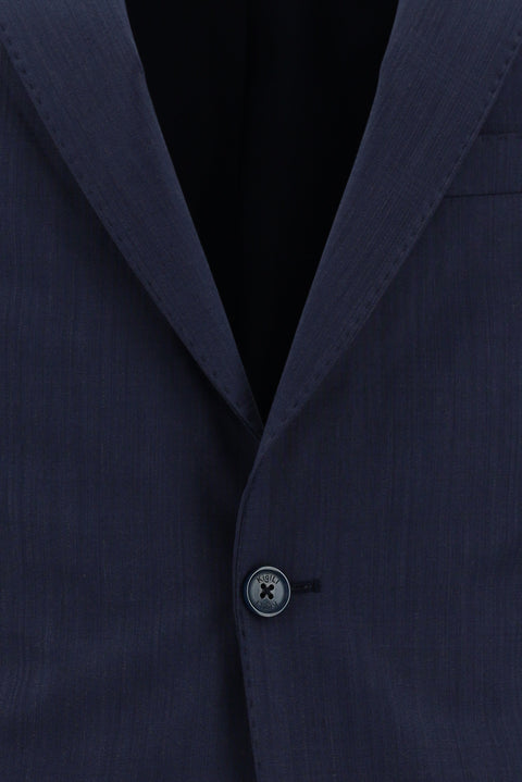 Light Navy 7 Drop Slim Fit Narrow Cut Wool Plaid Suit