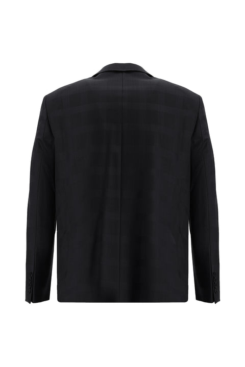 Black 6-Drop Regular Fit Standard Cut Wool Plaid Suit
