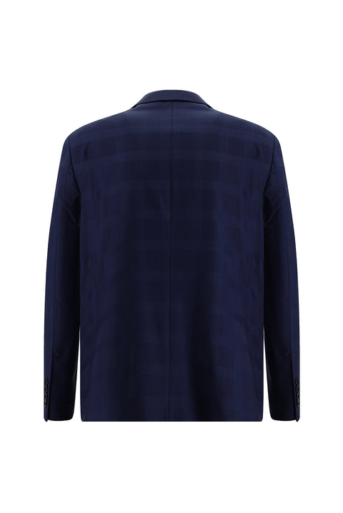 Light Navy 4-Drop Relaxed Fit Wool Plaid Suit