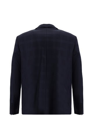  Orta Lacivert 4 Drop Relaxed Fit Rahat Kesim Yünlü Ekose Takım Elbise