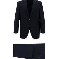 Medium Navy 6 Drop Regular Fit Standard Cut Wool Patterned Suit