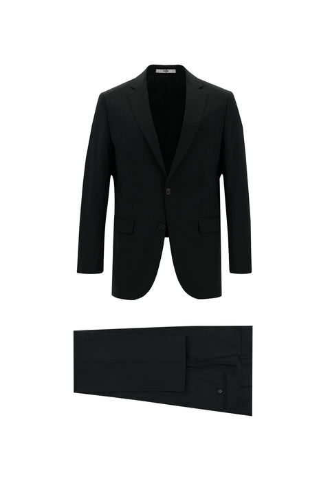 Dark Anthracite 6 Drop Regular Fit Standard Cut Wool Patterned Suit