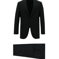 Dark Anthracite 7 Drop Slim Fit Narrow Cut Wool Patterned Suit