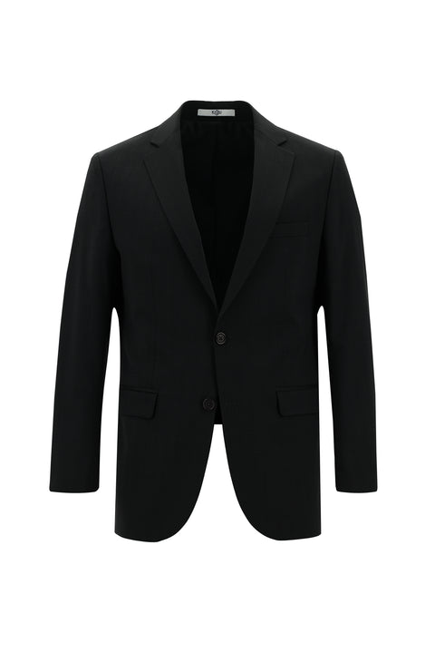 Dark Anthracite 4-Drop Relaxed Fit Wool Patterned Suit