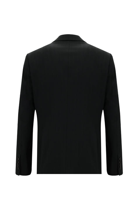 Dark Anthracite 6 Drop Regular Fit Standard Cut Wool Patterned Suit