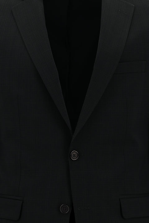 Dark Anthracite 6 Drop Regular Fit Standard Cut Wool Patterned Suit