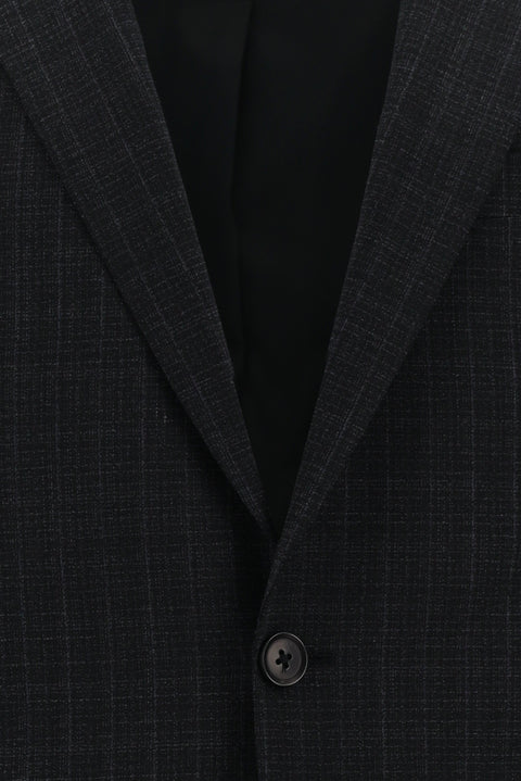 Dark Anthracite 6 Drop Regular Fit Standard Cut Wool Plaid Suit