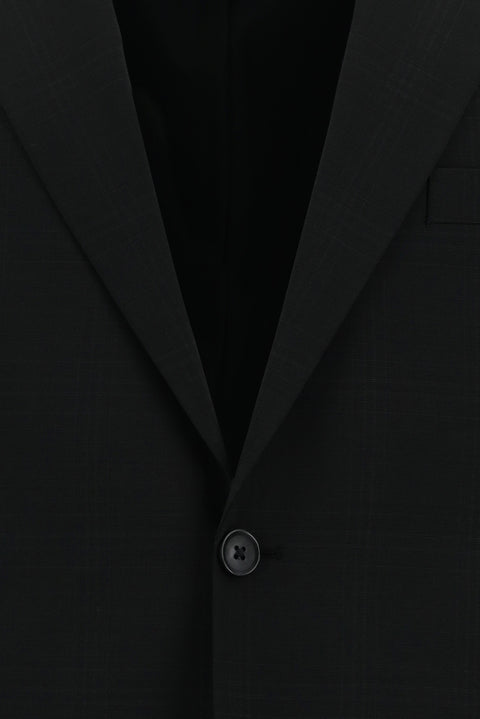 Black Plaid Wool Suit