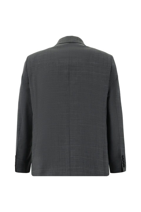 Dark Gray 6 Drop Regular Fit Standard Cut Wool Plaid Suit