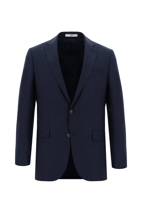 Dark Navy 6 Drop Regular Fit Standard Cut Wool Plaid Suit