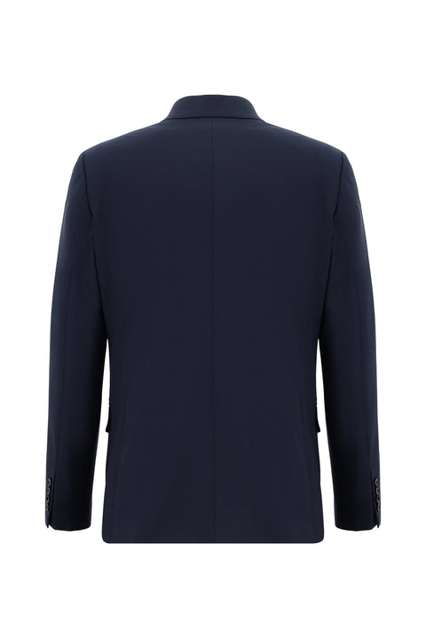 Dark Navy 6 Drop Regular Fit Standard Cut Wool Plaid Suit
