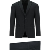 Dark Gray 6 Drop Regular Fit Standard Cut Wool Plaid Suit