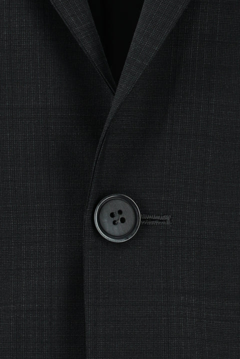Dark Gray 6 Drop Regular Fit Standard Cut Wool Plaid Suit