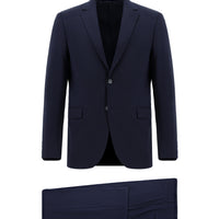 Dark Navy 6 Drop Regular Fit Standard Cut Wool Plaid Suit