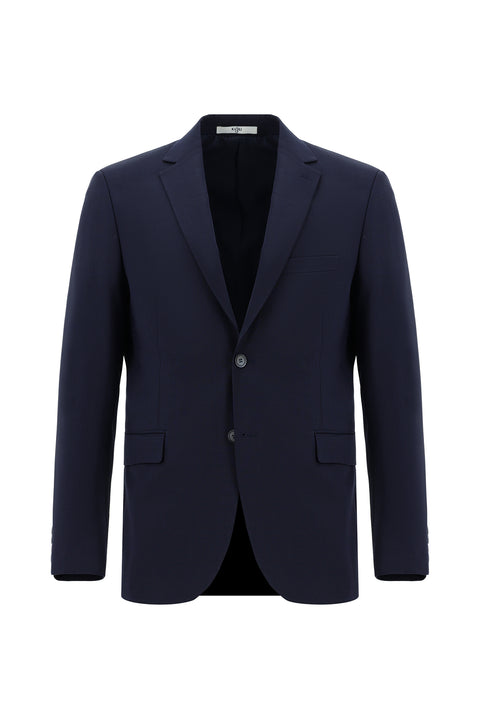 Dark Navy 6 Drop Regular Fit Standard Cut Wool Plaid Suit