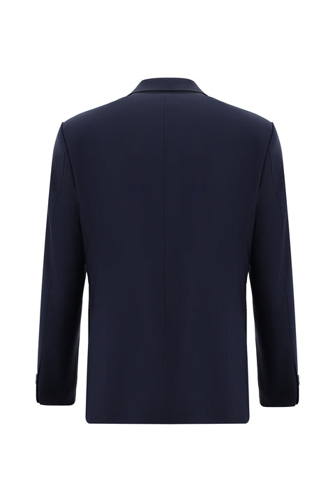 Dark Navy 6 Drop Regular Fit Standard Cut Wool Plaid Suit