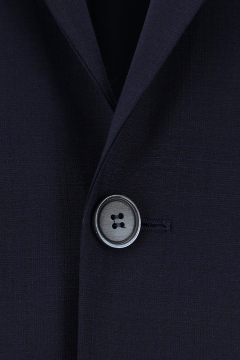 Dark Navy 6 Drop Regular Fit Standard Cut Wool Plaid Suit