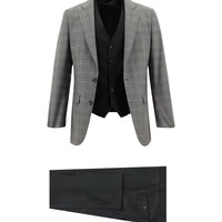 Light Gray 6 Drop Regular Fit Standard Cut Wool Combination Vest Suit