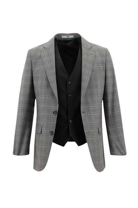 Light Gray 6 Drop Regular Fit Standard Cut Wool Combination Vest Suit