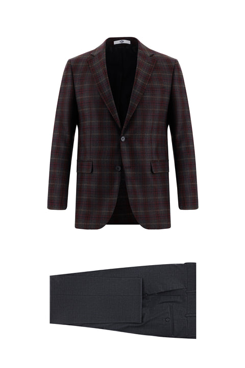 Moss Green 6 Drop Regular Fit Standard Cut Wool Combination Suit