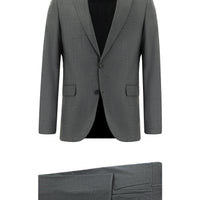 Dark Gray 6 Drop Regular Fit Standard Cut Wool Plaid Suit