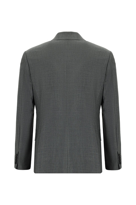 Dark Gray 6 Drop Regular Fit Standard Cut Wool Plaid Suit