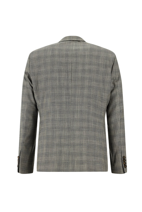 Dark Mink 6 Drop Regular Fit Standard Cut Plaid Suit with Vest