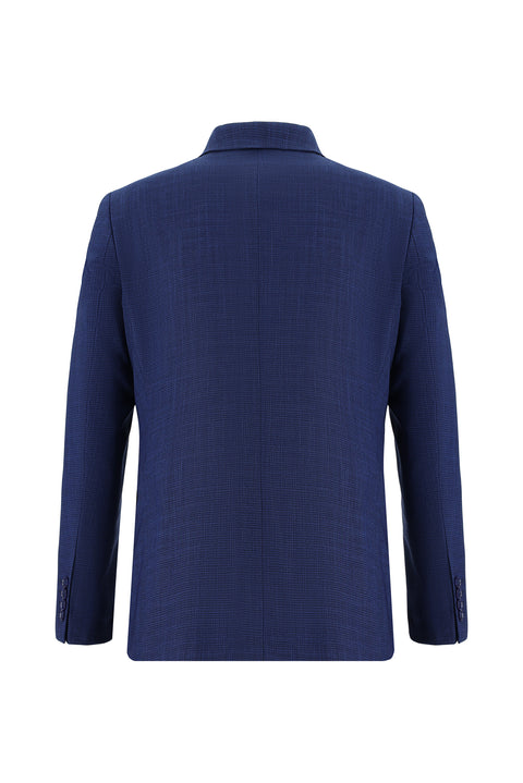 Medium Navy Blue 6 Drop Regular Fit Standard Cut Suit with Vest