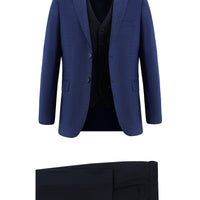 Dark Navy 6 Drop Regular Fit Standard Cut Suit with Vest