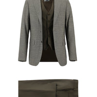 Dark Mink 6 Drop Regular Fit Standard Cut Plaid Suit with Vest