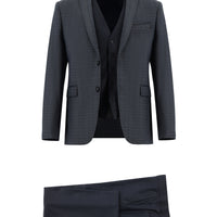 Dark Gray 7 Drop Super Slim Fit Extra Narrow Cut Suit with Vest