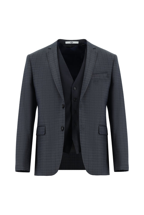 Dark Gray 7 Drop Super Slim Fit Extra Narrow Cut Suit with Vest