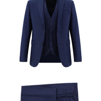 Medium Navy 7-Drop Super Slim Fit Extra Narrow Cut Suit with Vest