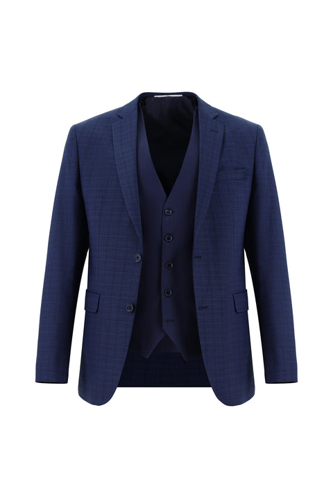 Medium Navy 7-Drop Super Slim Fit Extra Narrow Cut Suit with Vest