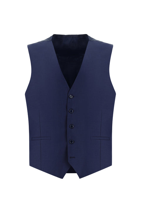 Medium Navy 7-Drop Super Slim Fit Extra Narrow Cut Suit with Vest