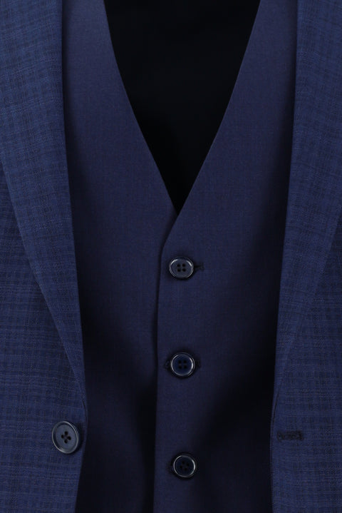 Medium Navy 7-Drop Super Slim Fit Extra Narrow Cut Suit with Vest
