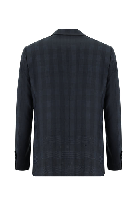 Dark Gray 6-Drop Regular Fit Standard Cut Plaid Suit