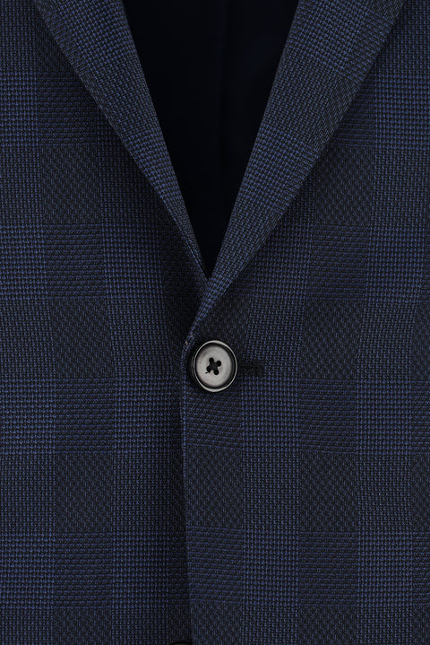 Medium Navy 7 Drop Super Slim Fit Extra Narrow Cut Plaid Suit