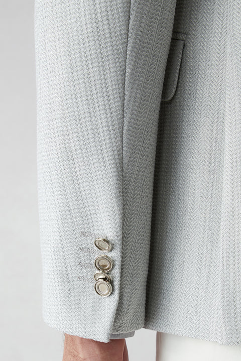 Medium Grey 4 Drop Relaxed Fit Casual Cut Mono Collar Classic Jacket